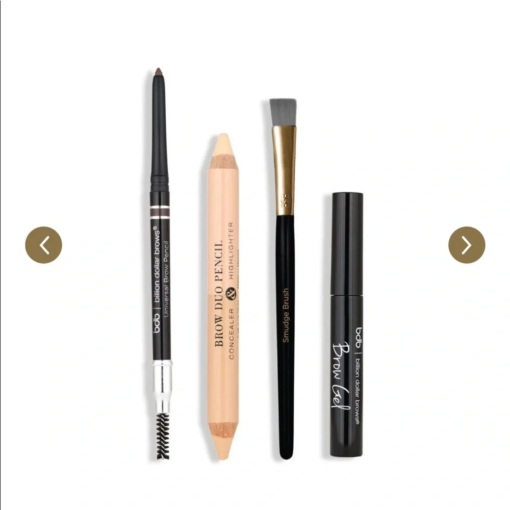 BILLION DOLLAR BROWS 4p Best Sellers Kit 2 Pencils Gel Brush $42 NIB - Picture 2 of 7